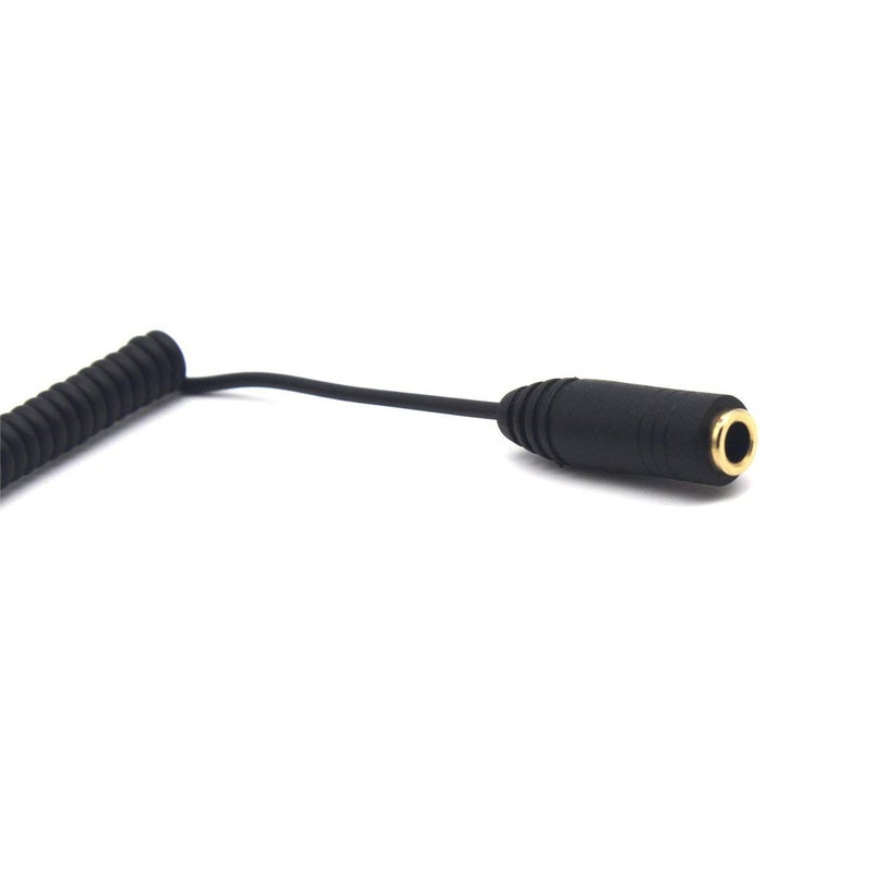 Kework 30cm 3.5mm TRS Extension Audio Coiled Cable, 90 Degree Angle Male to Straight Female 1/8" 3.5mm 3 Pole Jack Stereo Headphone Aux Spring Spiral Cord, 2 Pack, OD 1.5mm - Image 3
